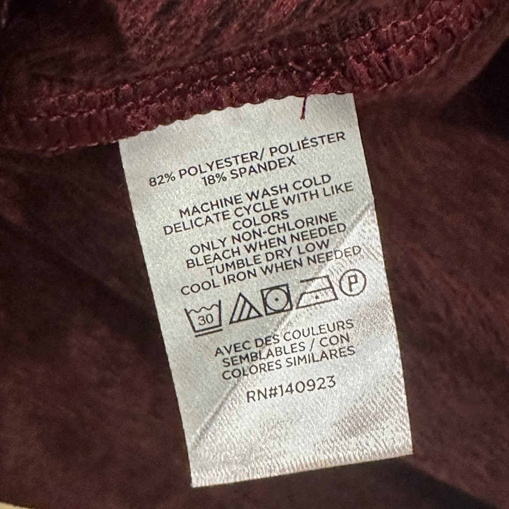 Lou & Grey Women’s Relaxed V Neck Pullover Hoodie Tunic Maroon Burgundy Sz M - Picture 5 of 8